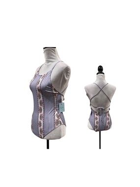 Cupshe NWT lavender print onepiece crisscross strap bathing suit swimwear medium